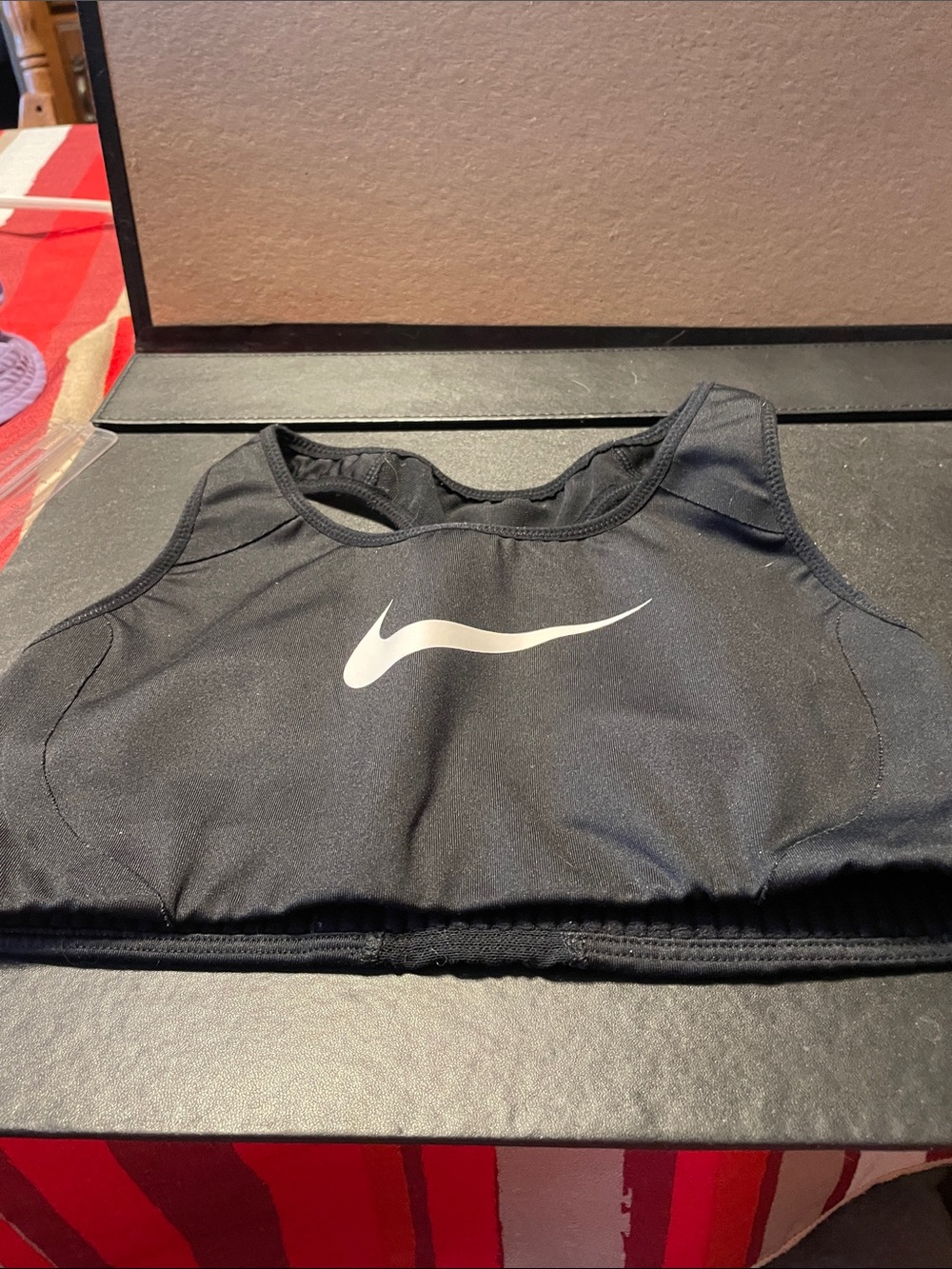 Nike Girls Black Sports Bra with Swoosh